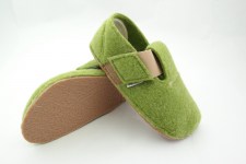PEGRES barefoot filcové papuče BF02 zelená