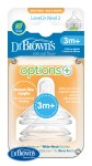 Náhradné silikónové cumlíky pre dojčenské fľašky Dr.Browns options+ WIDE-NECK stupeň 2 – BPA FREE – 2 ks